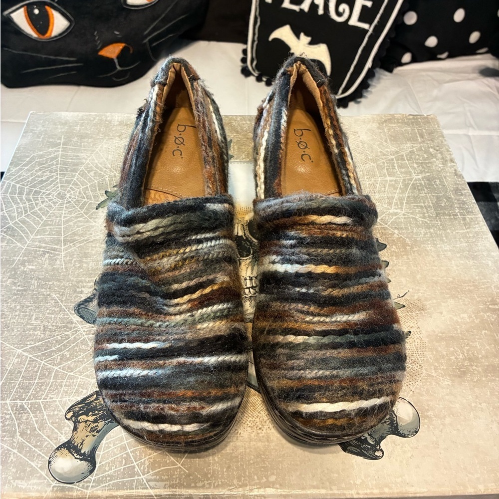 b.o.c. Clog Bohemian Slip On With Rubber Sole, Cushion Inside Brown Multi 8.5M - Picture 3 of 11